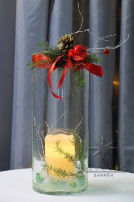Новогодняя ваза &quot;Цилиндр&quot; со свечой